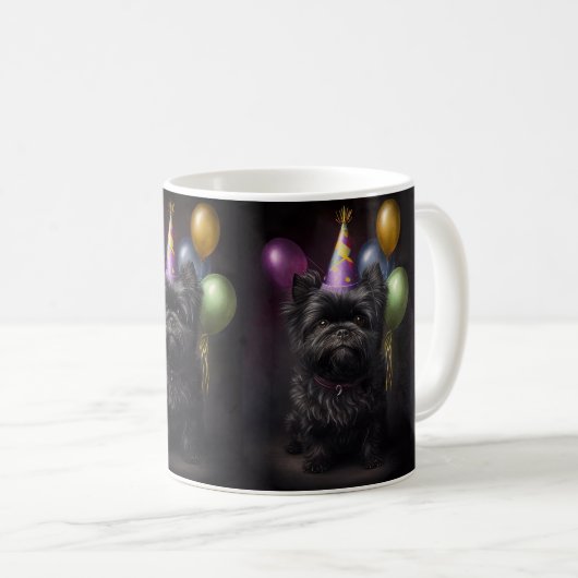 Mug Affenpinscher Chien Ballons d'anniversaire (Devant droit)