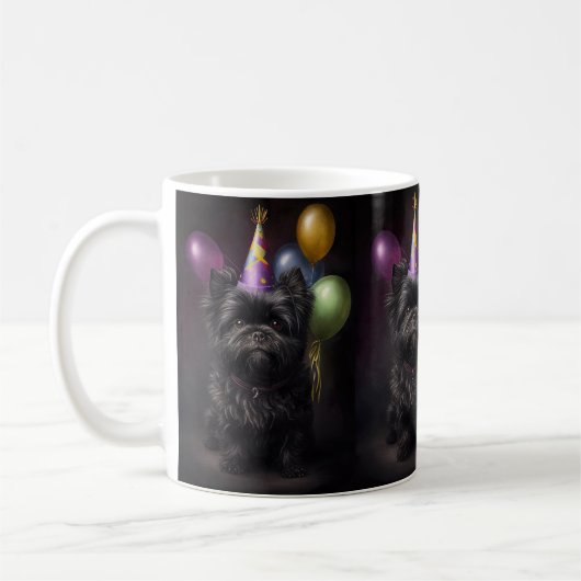 Mug Affenpinscher Chien Ballons d'anniversaire (Gauche)