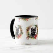 Mug Affenpinscher Christmas Wreath Festive Pup (Devant gauche)