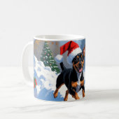 Mug Affenpinscher Festive de Noël Scène de neige (Devant gauche)