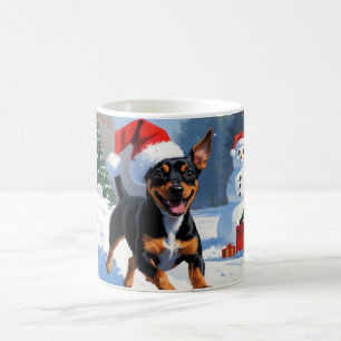 Mug Affenpinscher Festive de Noël Scène de neige
