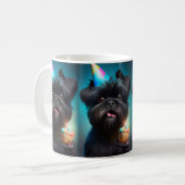 Mug Affenpinscher fête le gâteau des ballons d'anniver (Devant gauche)