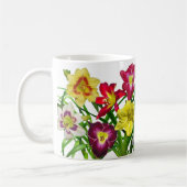 Mug Affichage des daylilies I (sur l'arrière - plan (Gauche)