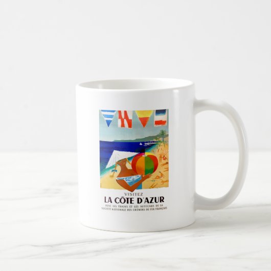 Mug Affiche 1957 de voyage de Français de Cote d'Azur (Droite)