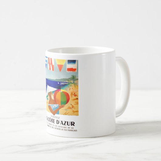 Mug Affiche 1957 de voyage de Français de Cote d'Azur (Devant droit)