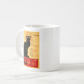 Mug Affiche Classique Chat Noir de Steinlen en Noir (Devant gauche)