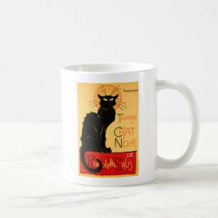 Mug Affiche Classique Chat Noir de Steinlen en Noir