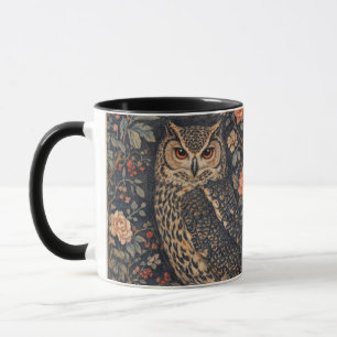 Mug Affiche d'art floral de hibou vintage Oiseau des