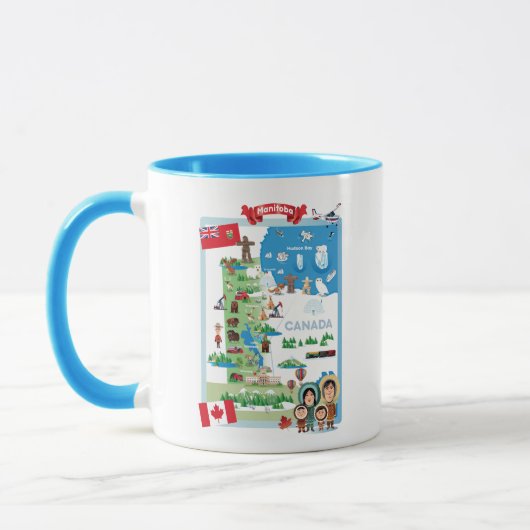 Mug Affiche de bande dessinée de Manitoba Canada (Gauche)