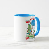 Mug Affiche de bande dessinée de Manitoba Canada (Devant droit)