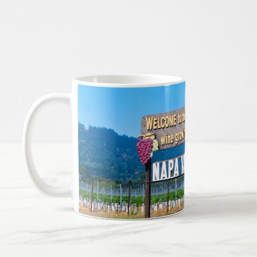 Mug Affiche de bienvenue de pays de vin de Napa Valley (Gauche)