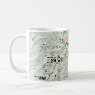 Mug Affiche de carte de glacier (Montana)