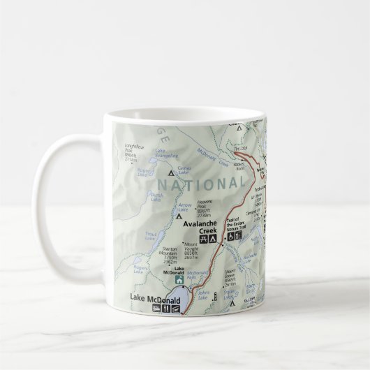 Mug Affiche de carte de glacier (Montana) (Gauche)