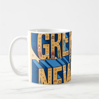 Mug Affiche de carte postale à grandes lettres de New