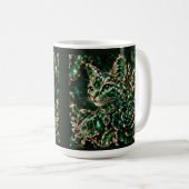 Mug Affiche de chat bijou émeraude (Devant droit)