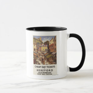 Mug Affiche de chemin de fer de scène du marché