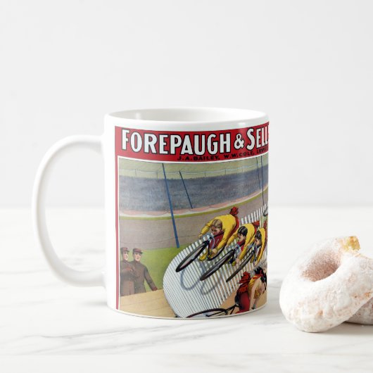 Mug Affiche De Cirque Des Sept Gaynells Vélos D'Équita (Avec donut)