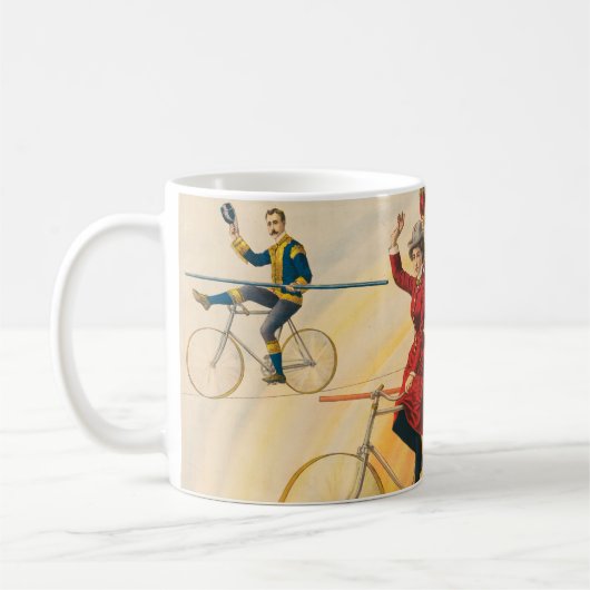 Mug Affiche De Cirque Montrant Des Vélos Sur Tightrope (Gauche)