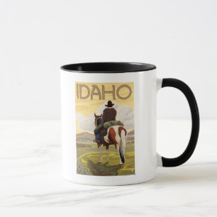 Mug Affiche de cowboy et de voyage de