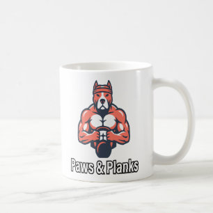 Mug Affiche de fitness pour chien musclé Paws & Planks