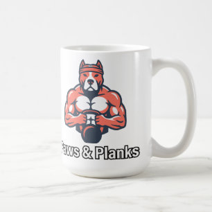 Mug Affiche de fitness pour chien musclé Paws & Planks