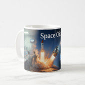 Mug Affiche de lancement cosmique de Space Oddity (Devant gauche)
