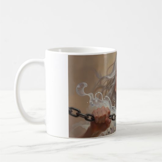 Mug Affiche de l'espoir farouche de briser les chaînes (Gauche)