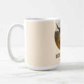 Mug Affiche de portrait de vache des Highlands avec "V (Gauche)