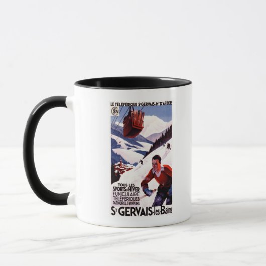 Mug Affiche de promotion du téléphérique SNCF (Gauche)