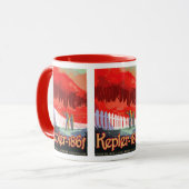 Mug Affiche de science-fiction sur les voyages futurs (Devant gauche)