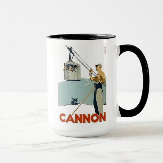 Mug Affiche de ski de canon (Droite)