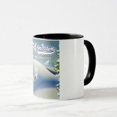 Mug Affiche de ski Sundown Hartford Connecticut (Devant droit)