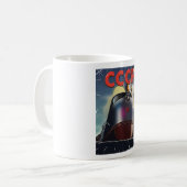 Mug Affiche de train rétro vintage CCCP soviétique (Devant gauche)