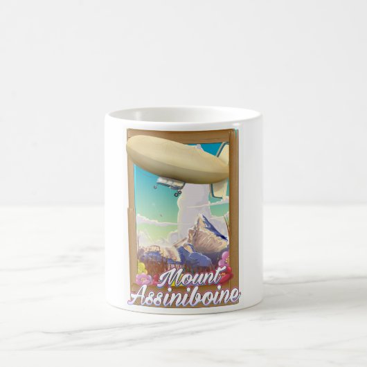 Mug Affiche de vacances du dirigeable du mont Assinibo (Centre)