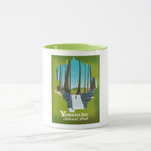 Mug Affiche de vacances du parc national de Yosemite. (Centre)
