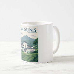 Mug Affiche de voyage à Bandung Indonésie