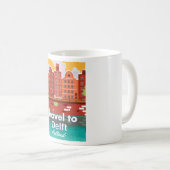Mug Affiche de voyage à Delft Hollande (Devant droit)