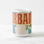Mug Affiche de voyage à la Barbade (Centre)