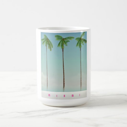 Mug Affiche de voyage à Miami, Floride avec des palmie (Centre)