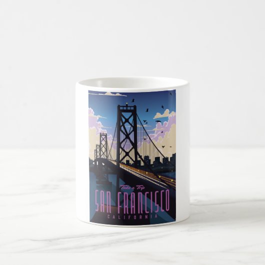 Mug Affiche de voyage à San Francisco (Centre)