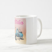 Mug Affiche de voyage à scooter Italia (Devant droit)