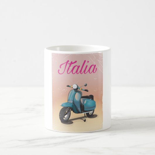 Mug Affiche de voyage à scooter Italia (Centre)