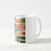 Mug Affiche de voyage Aloha Hawaii (Devant droit)