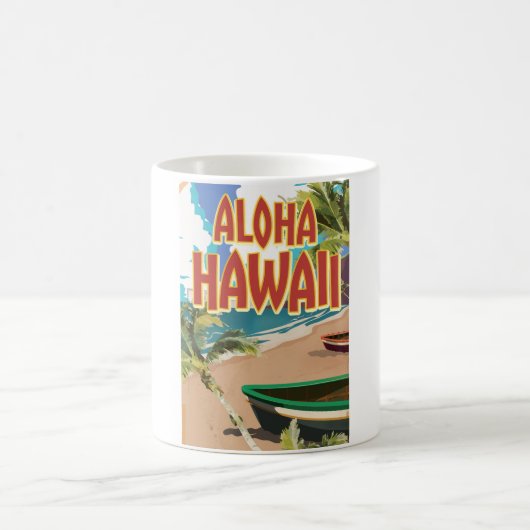 Mug Affiche de voyage Aloha Hawaii (Centre)