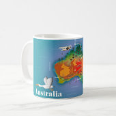 Mug Affiche de voyage carte d'Australie (Devant gauche)