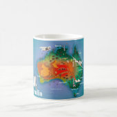 Mug Affiche de voyage carte d'Australie (Centre)
