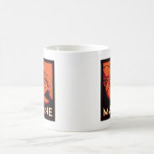 Mug Affiche de voyage d'art déco du Maine rétro (Centre)
