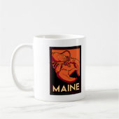 Mug Affiche de voyage d'art déco du Maine rétro (Gauche)
