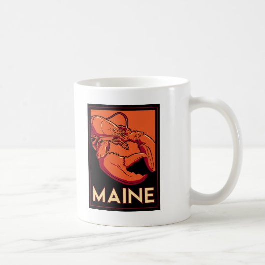 Mug Affiche de voyage d'art déco du Maine rétro (Droite)