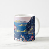 Mug Affiche De Voyage D'Avion De Mer Survolant Les Car (Devant droit)
